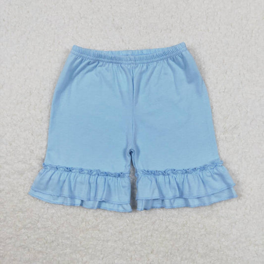 sky blue ruffle shorts girl bottom