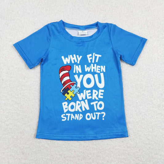 why fit in when you were born to stand out boy dr seuss tee