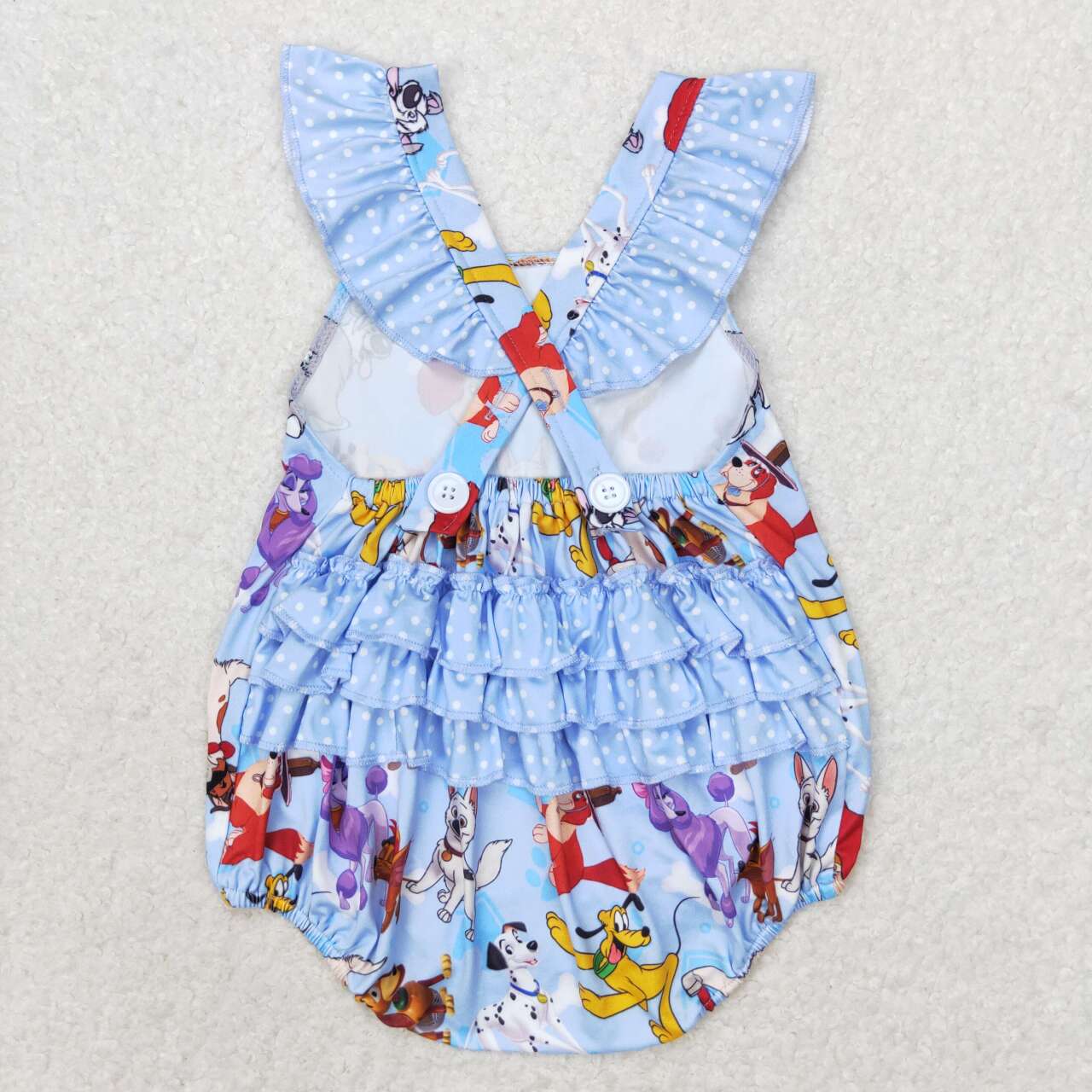 cartoon animal cross back ruffle bubble