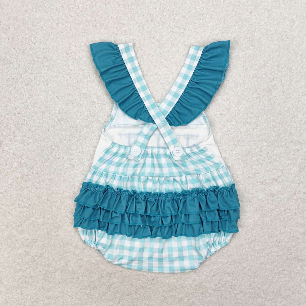 baby girl plaid lineman ruffle back bubble