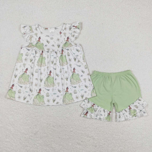 princess ruffle shorts set