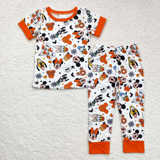 baby boy short sleeve Halloween cartoon animal friends pajama