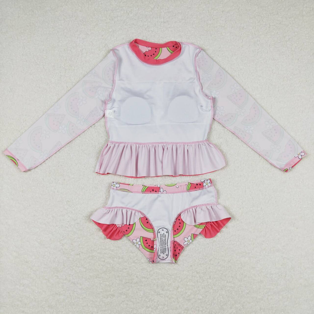 watermelon two piece rash guard swimsuit girl swimwear