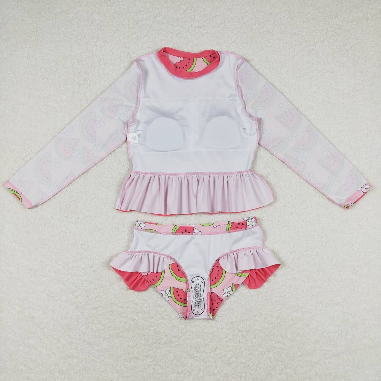 watermelon two piece rash guard swimsuit girl swimwear