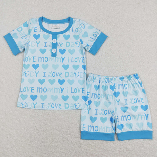 i love mommy daddy boy shorts set