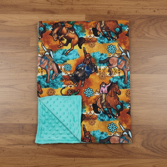 western rodeo baby blanket