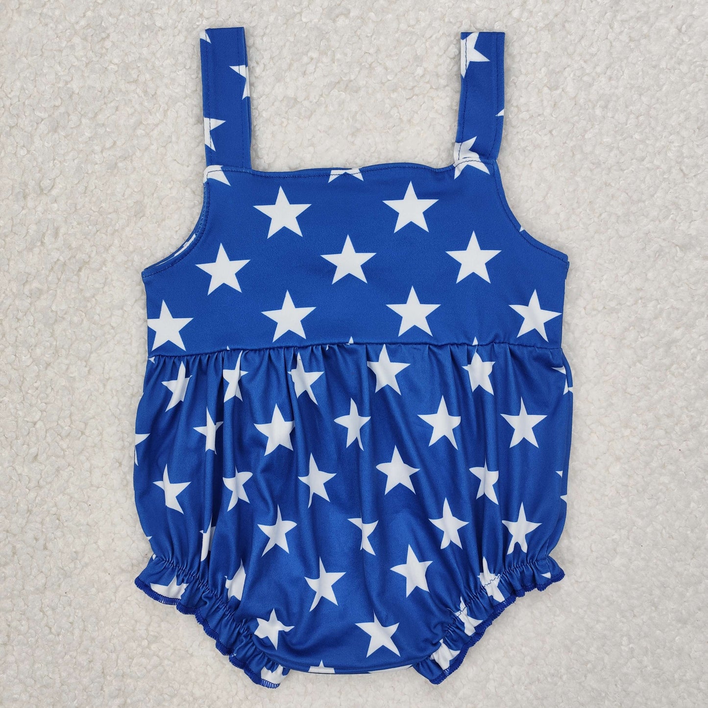 4th of july blue star print girl bubble