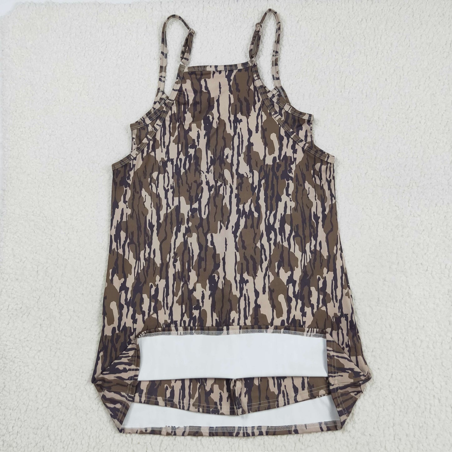 Adult Camo Print Strap Pockets Woman Summer Yoga Dress