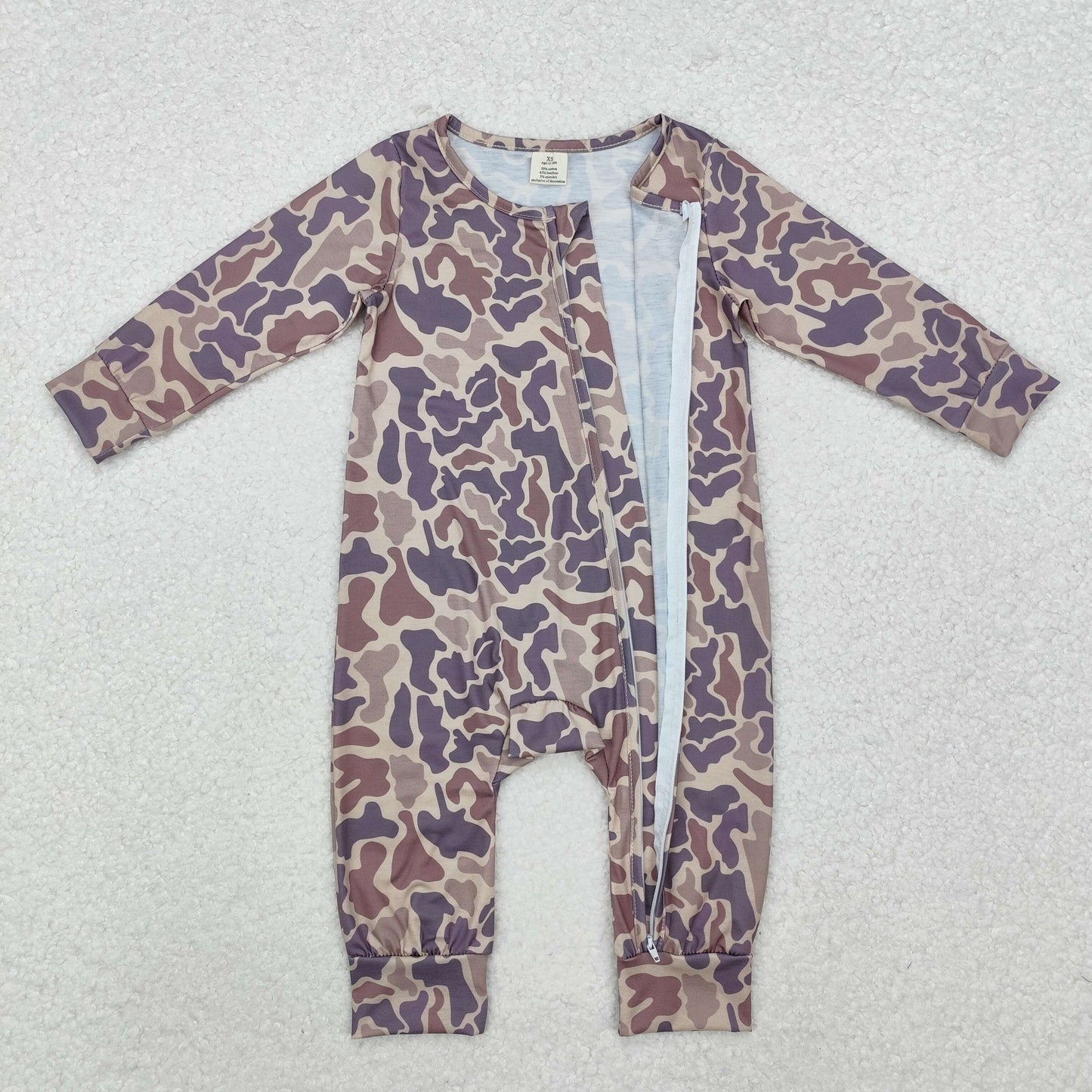camo zip bamboo sleeper baby clothes