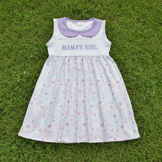 sleeveless embroidery mama's girl floral dress