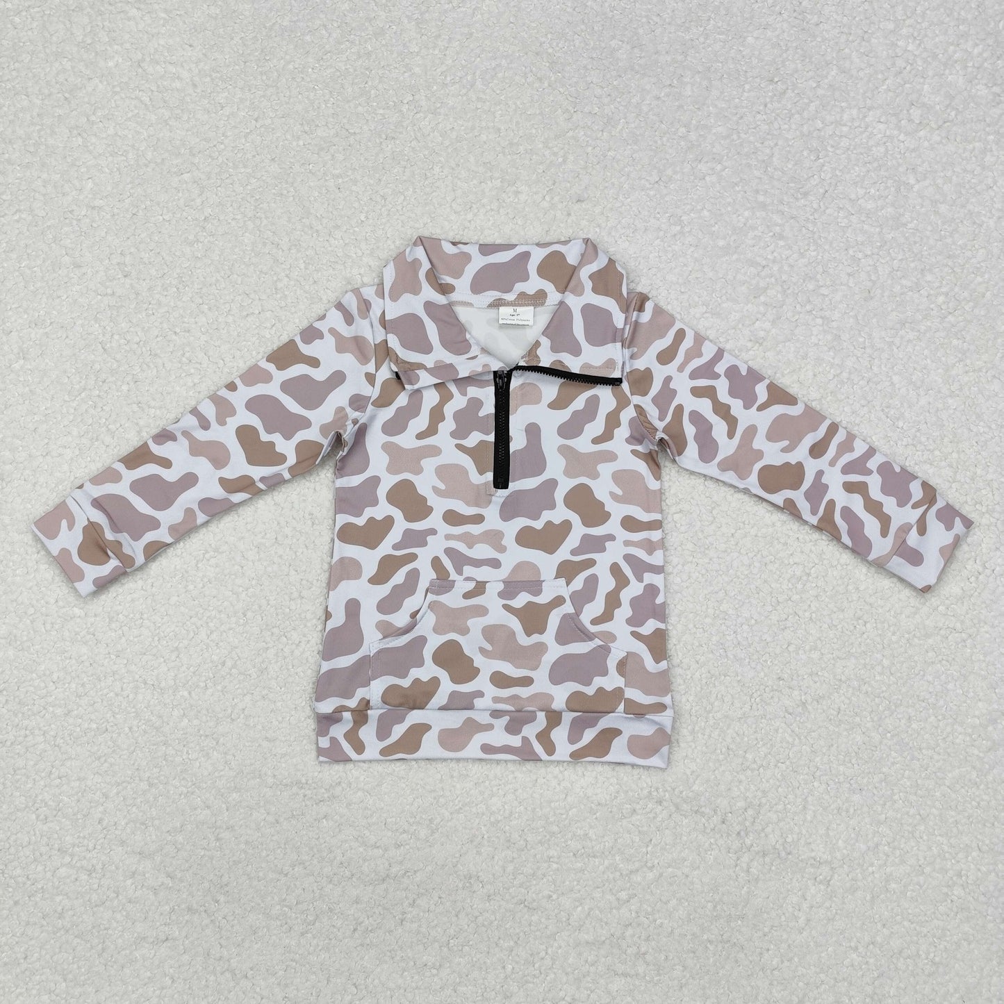 baby boy camo zip pullover with pocket