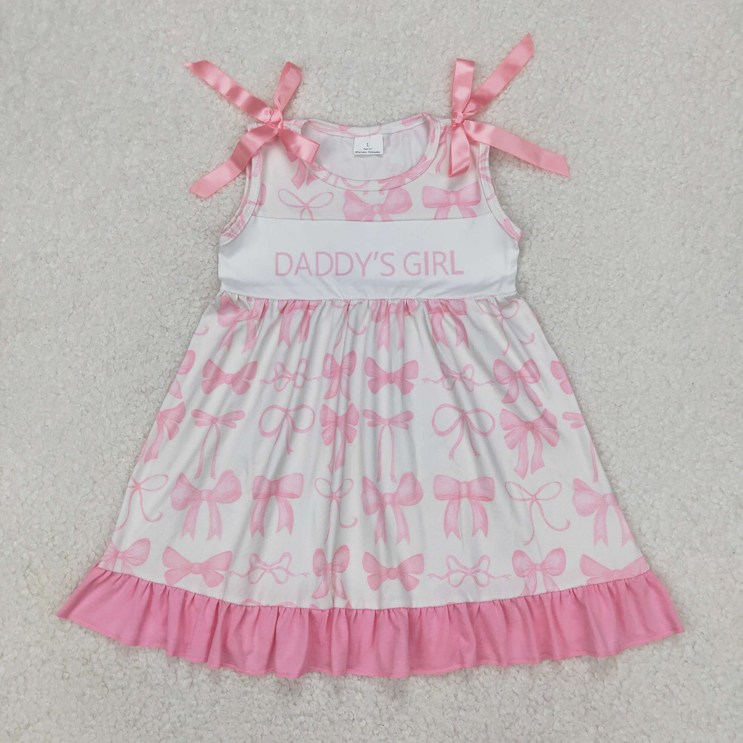 daddy's girl pink bow ruffle dress