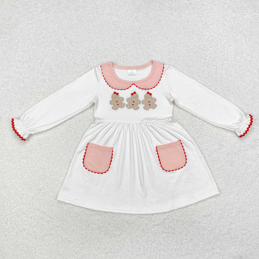 polk dots gingerbread embroidery dress