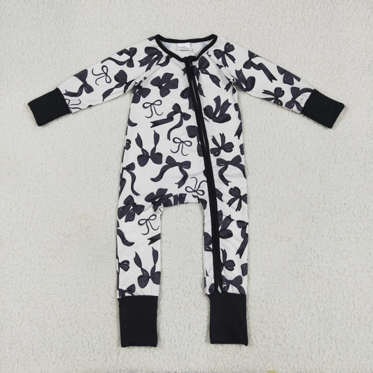 western cowboy black bow print zip sleeper
