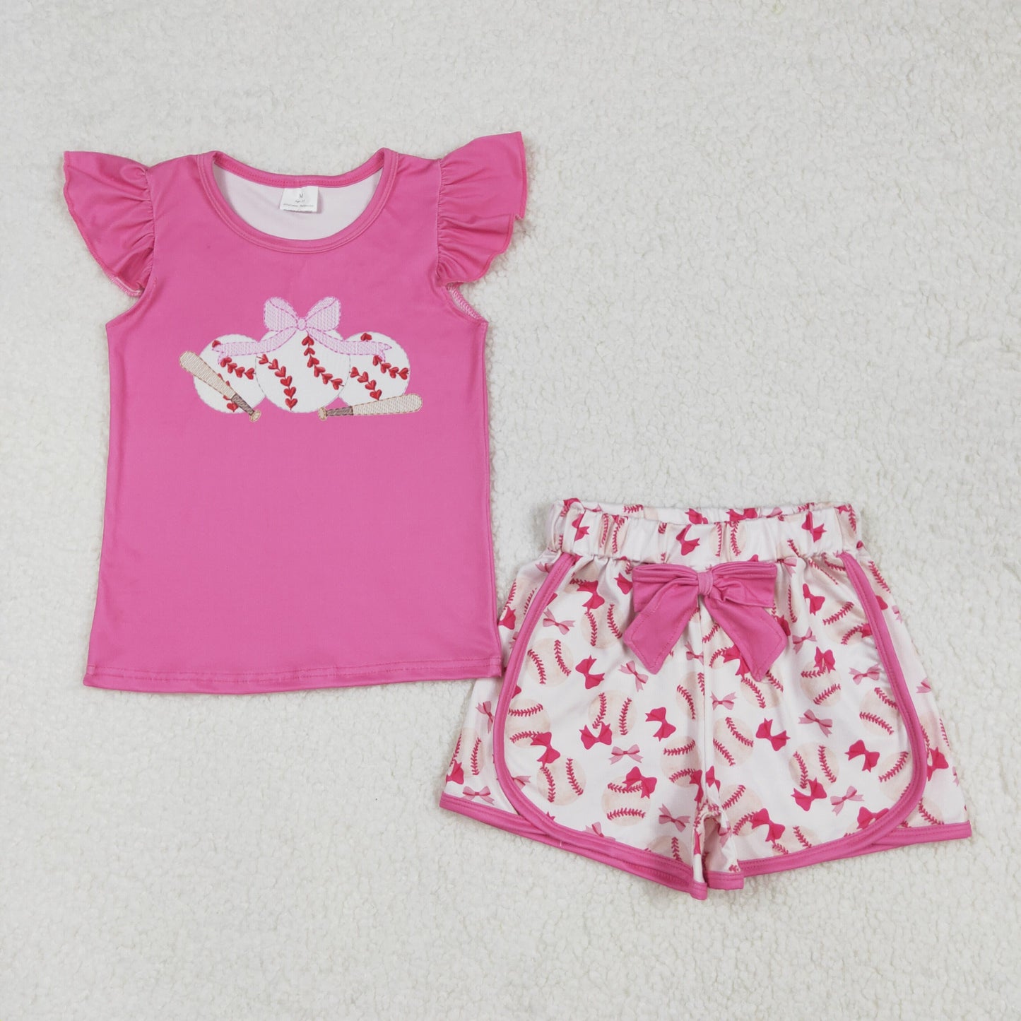 pink baseball shorts clothes set