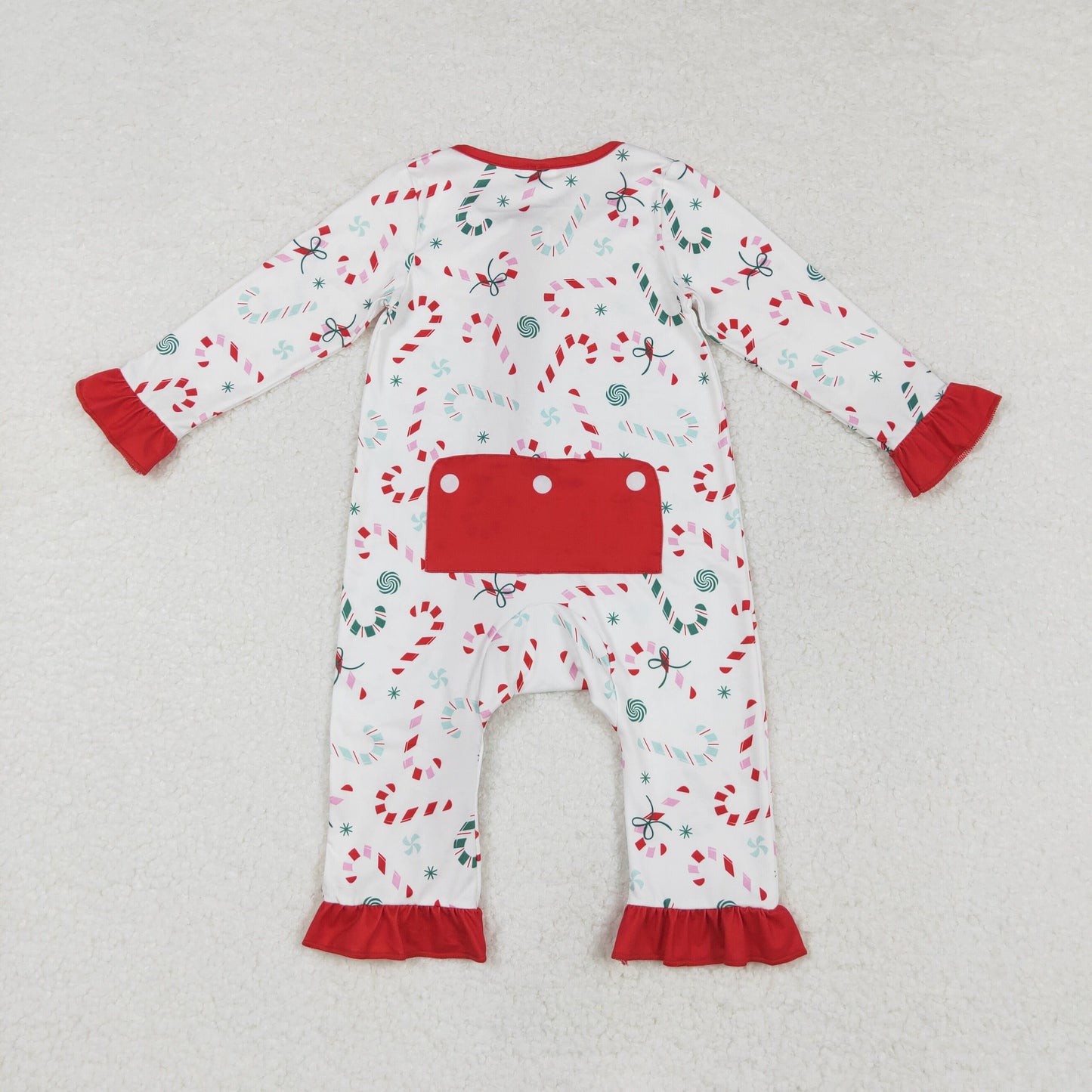 ruffle candy cane zip sleeper baby girl clothes