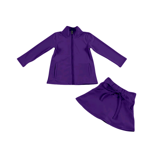 NO MOQ CLOSE 2025 6th Sept yoga material soild color coat girls skorts set