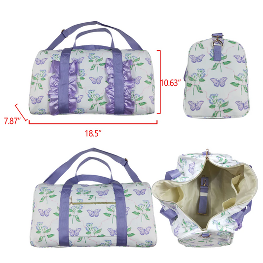 butterfly flower duffel & gym bags