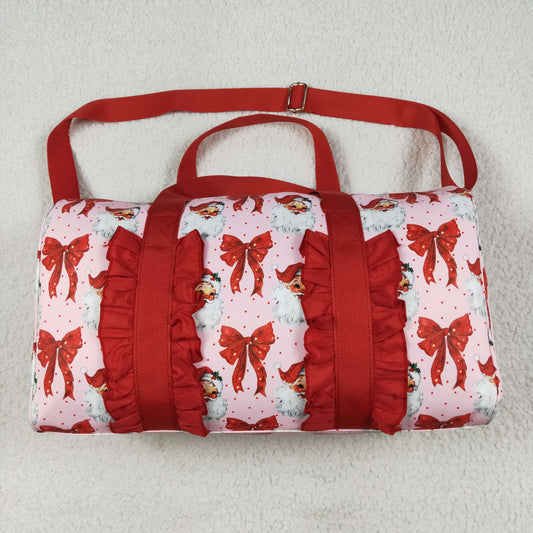 red bow santa duffel & gym bag for Christmas
