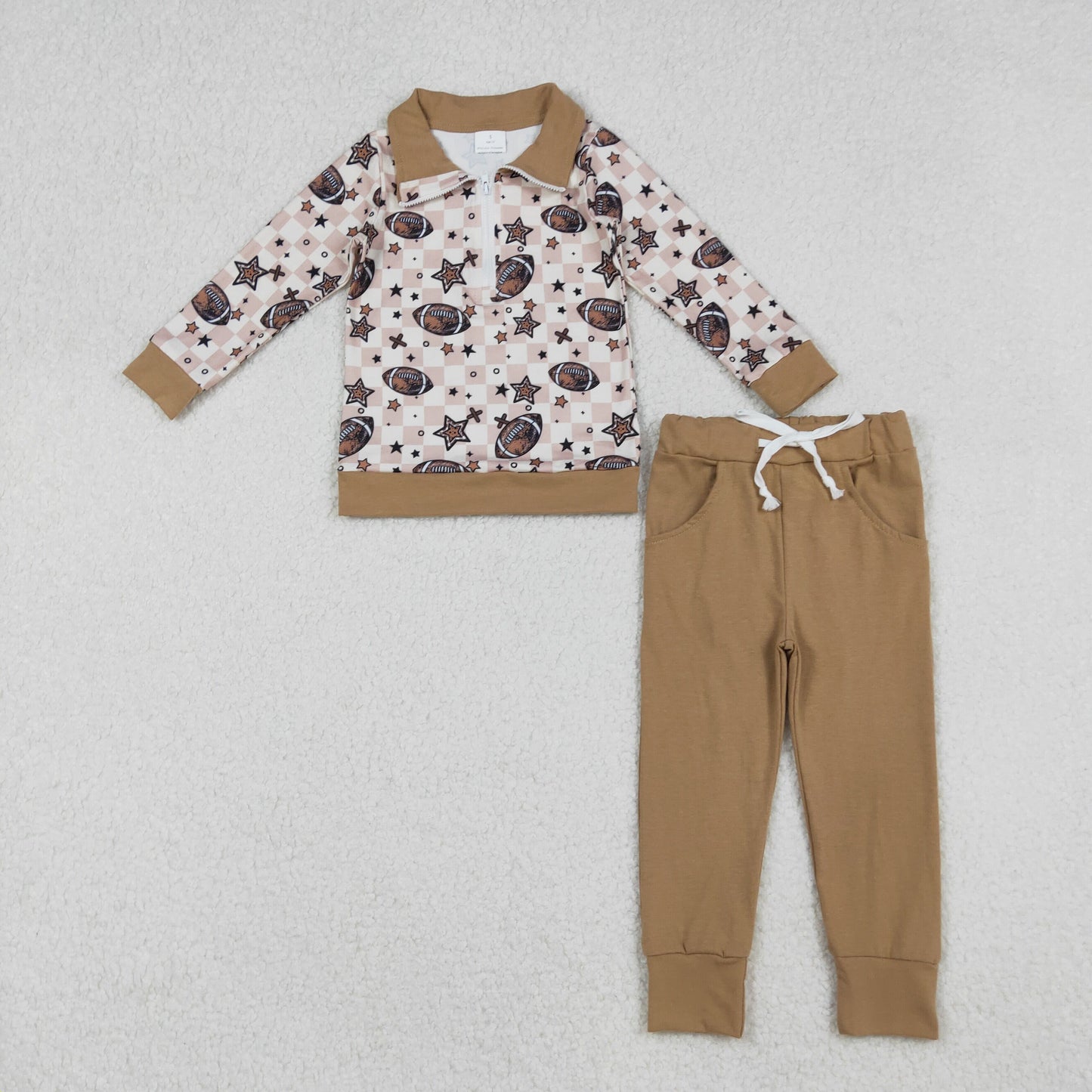 brown football boy jogger outfit
