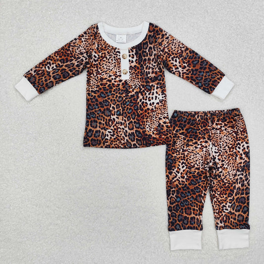 unisex kids leopard pajama set