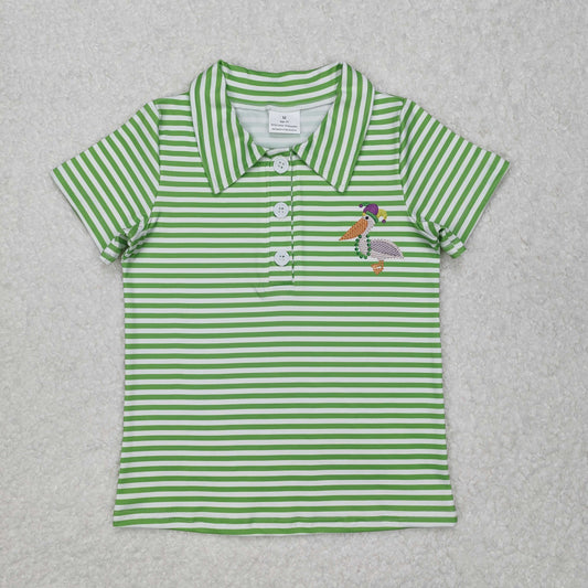 green stripes boy mardi gras polo t-shirt