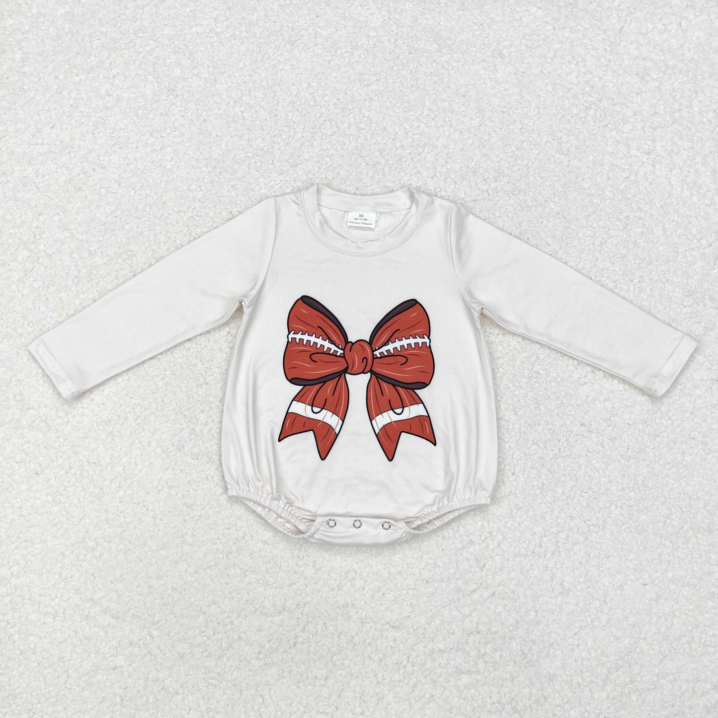 long sleeve football bow print bubble