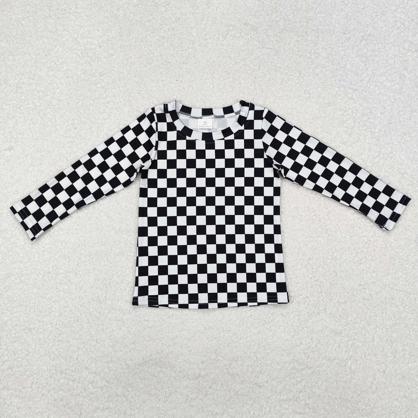 black checkered shirt boys top