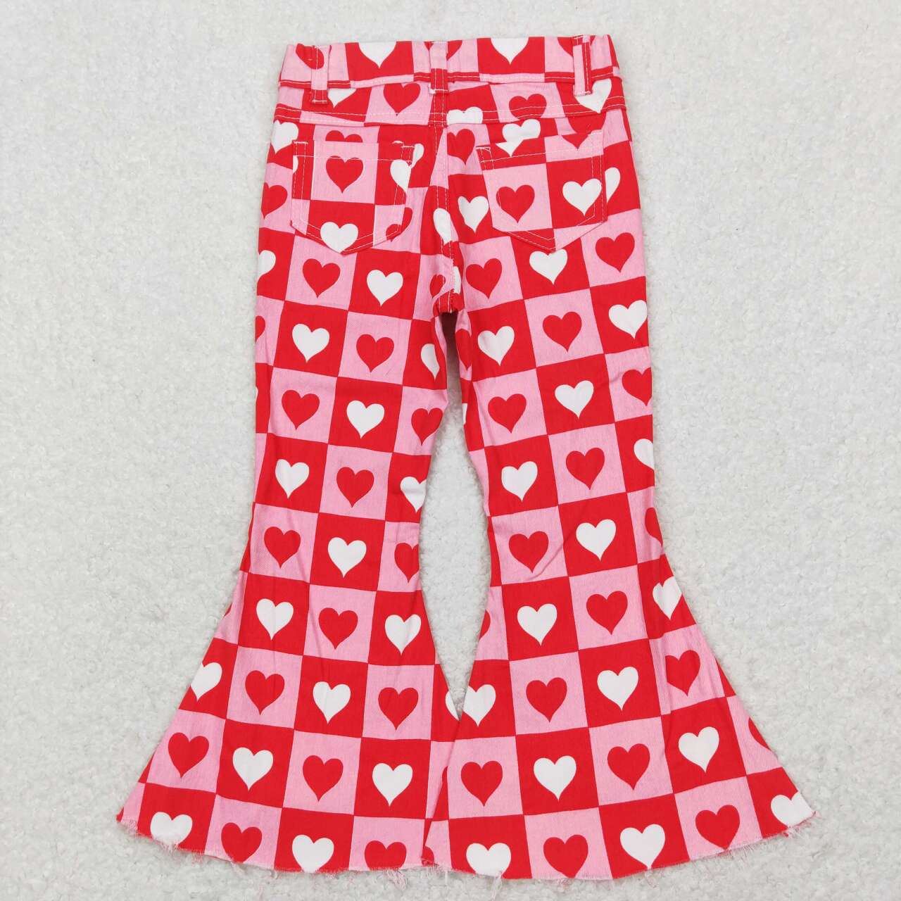 girl valentine's day heart print jeans