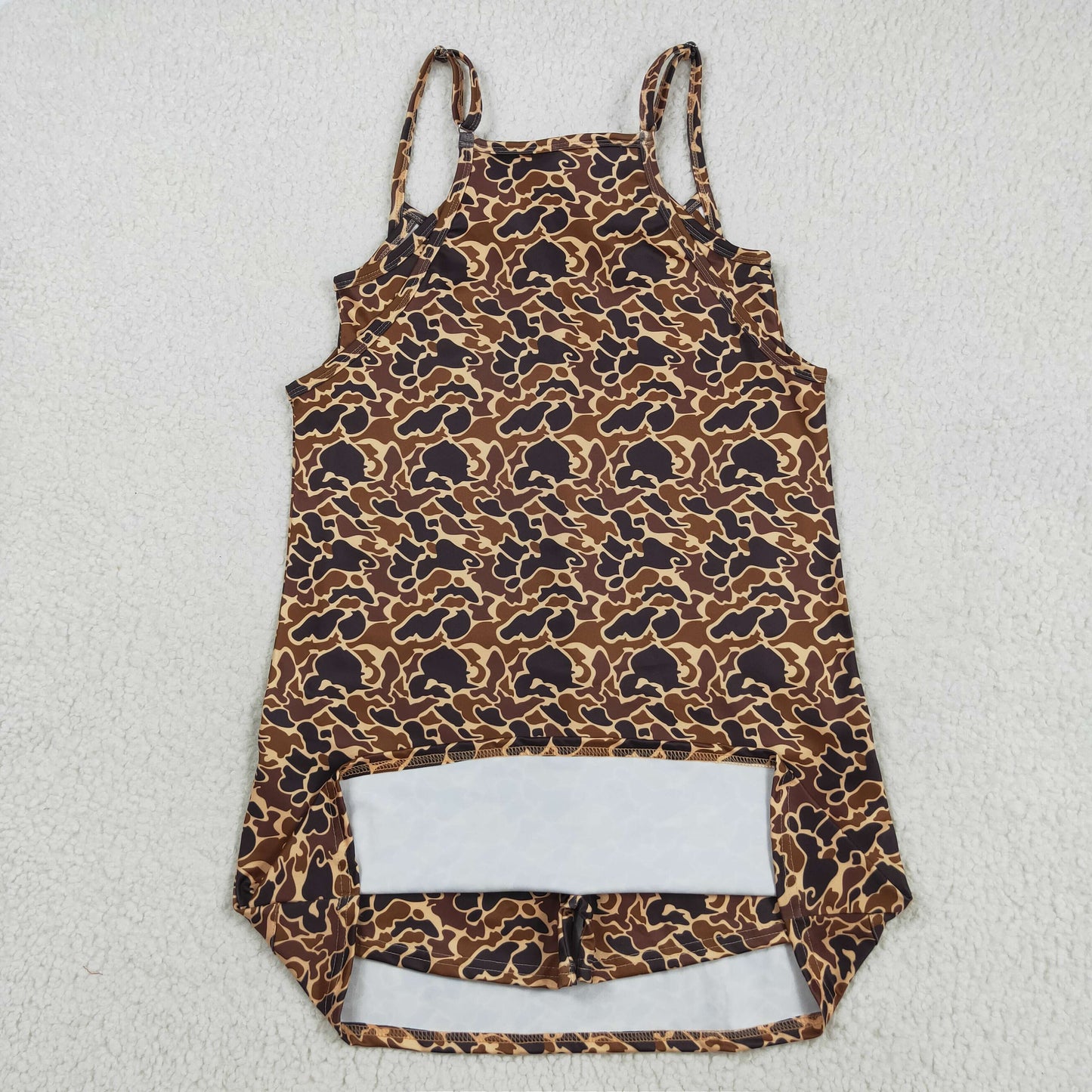 Adult Camo Print Strap Pockets Woman Summer Yoga Dress