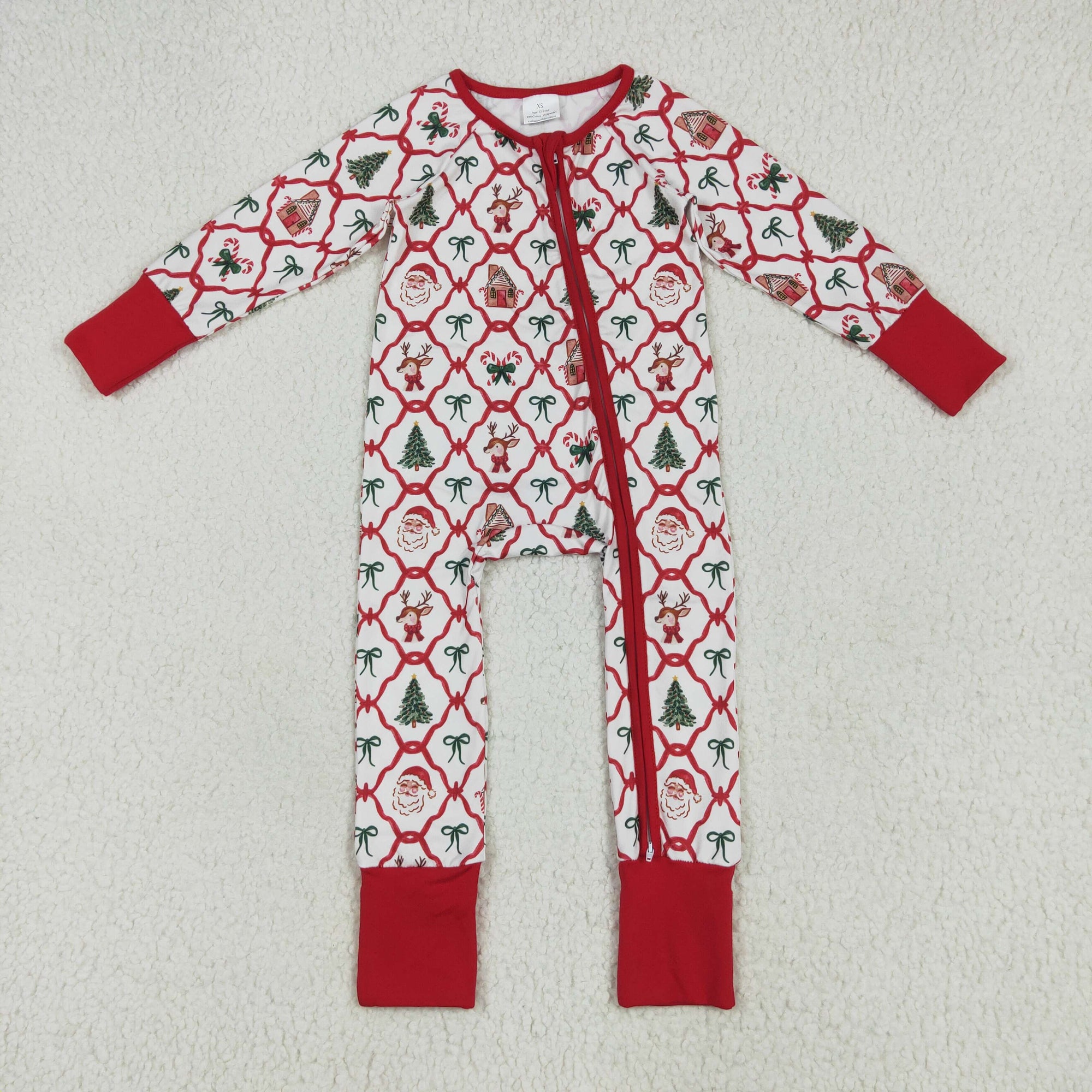 santa tree deer Christmas zip sleeper
