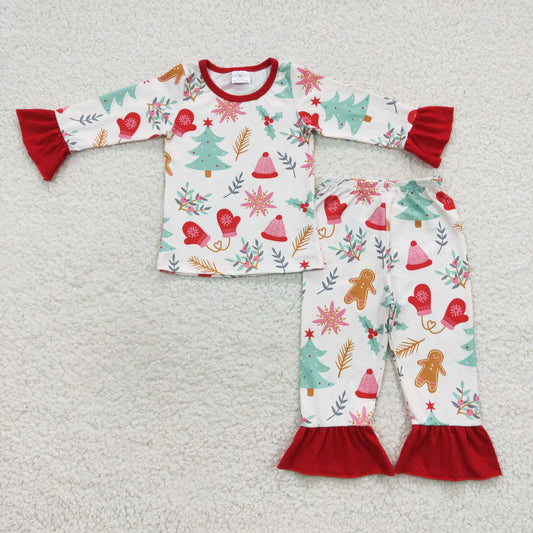 Christmas decoration print pajama set 2 pieces girl PJ