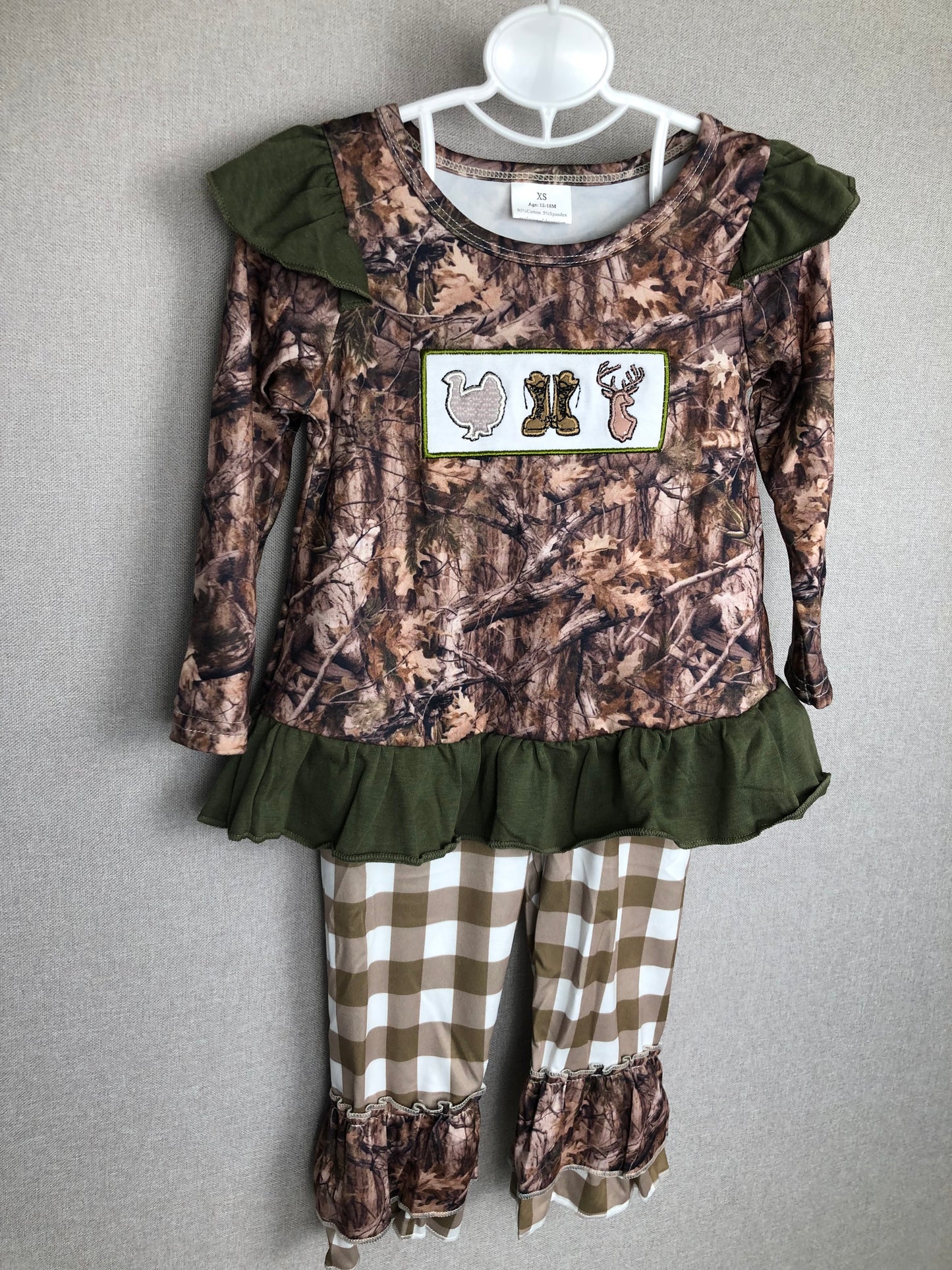 hunter camo ruffle pants set girls clothes