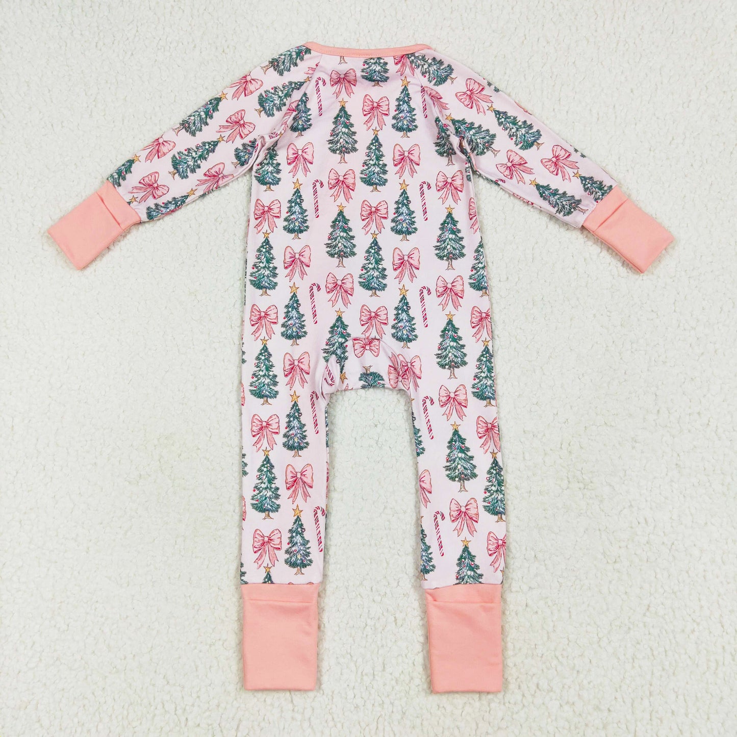 tree&bow baby Christmas zip sleeper pajama