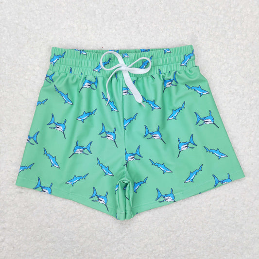 child boy green shark trunck summer clothing