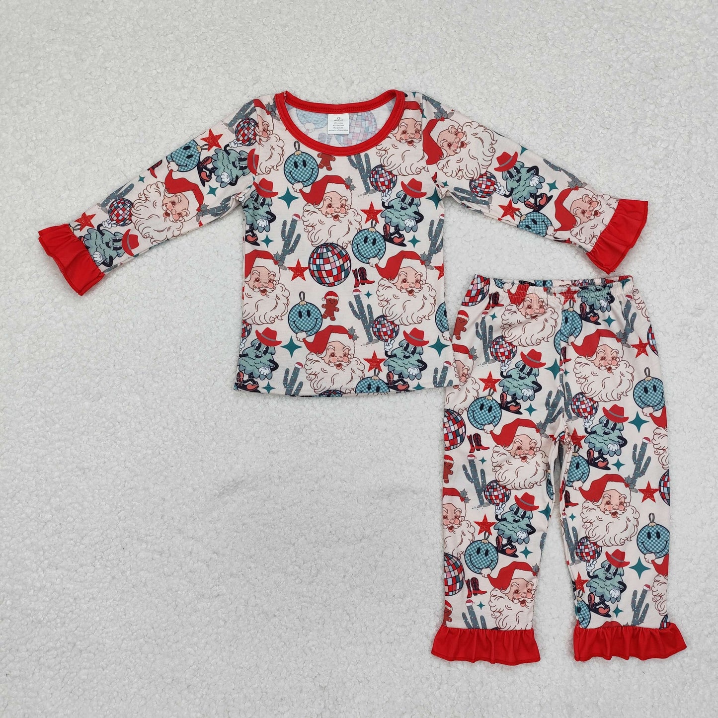 howdy santa disco girl Christmas bamboo pajama set