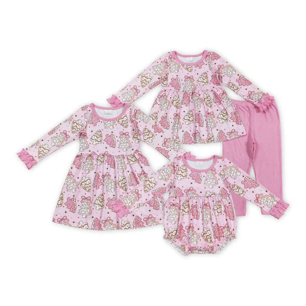 Pink Christmas Tree Cake Matching Clothes