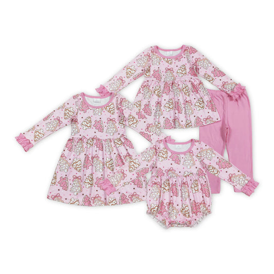 Pink Christmas Tree Cake Matching Clothes