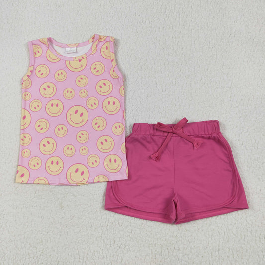 smiley tank shorts set