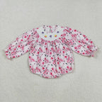 Halloween pink candy corn boo embroidery smock bubble