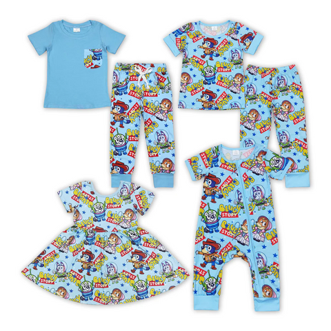 Kids Cartoon Dog Toys Print Sibling Clothes