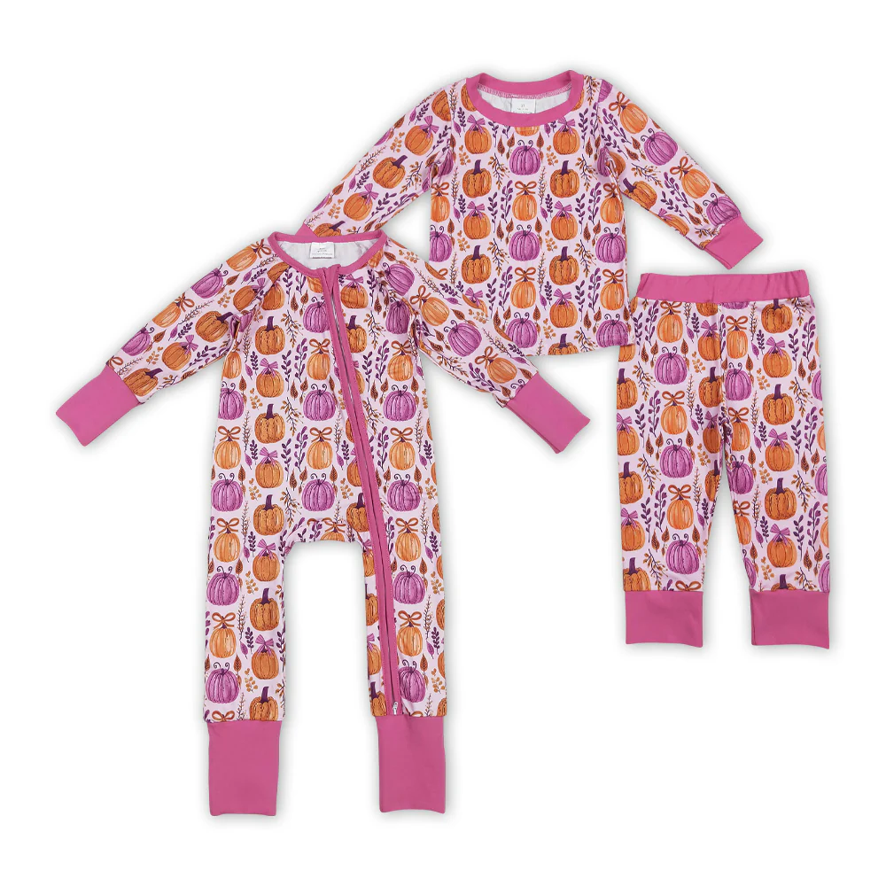 Sibling Pumpkin Pajamas