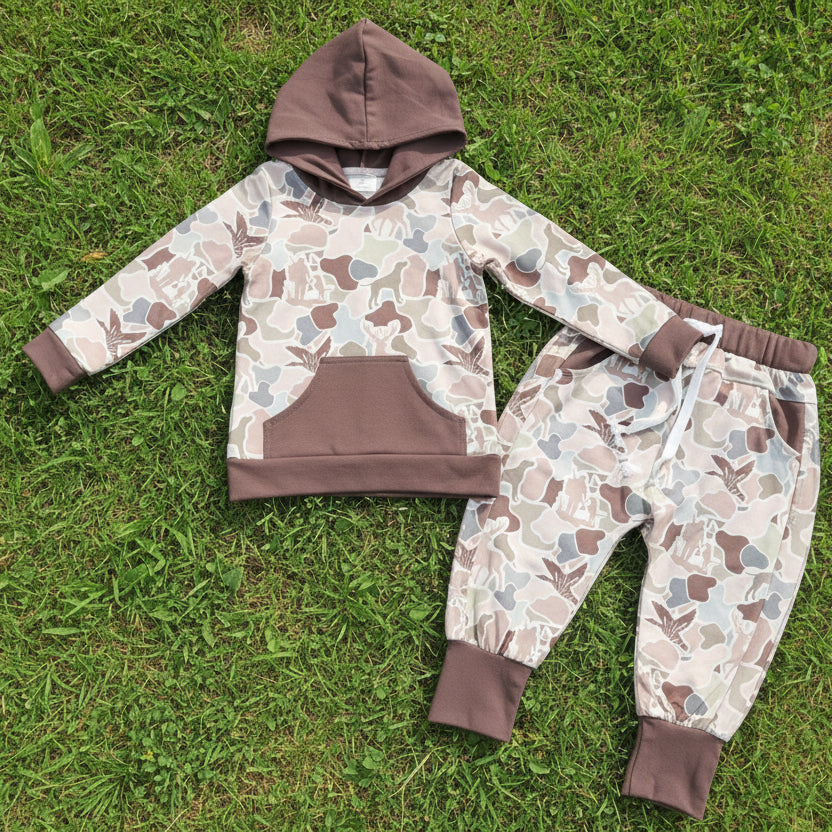 hunting camo hoodie jogger set fall boy outfit kids clothing