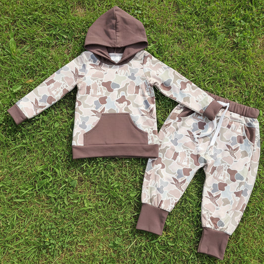 hunting camo hoodie jogger set fall boy outfit kids clothing