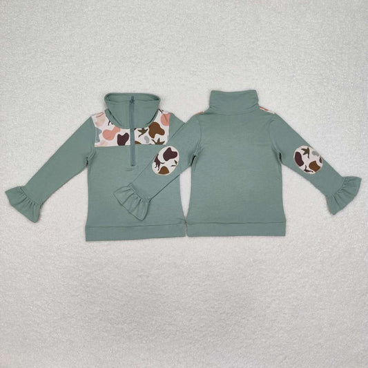 camo hunting girls zip pullover
