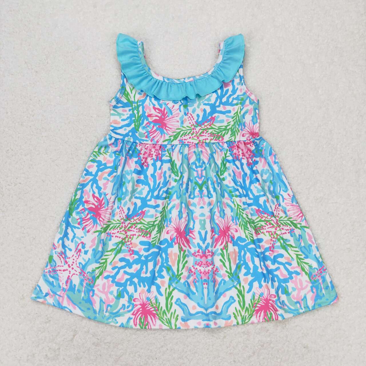 sleeveless colorful lily twirl bow dress