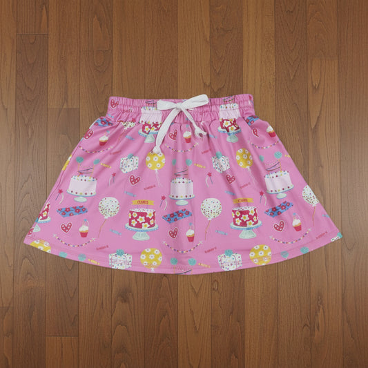 pink birthday cake athletic skort skirt