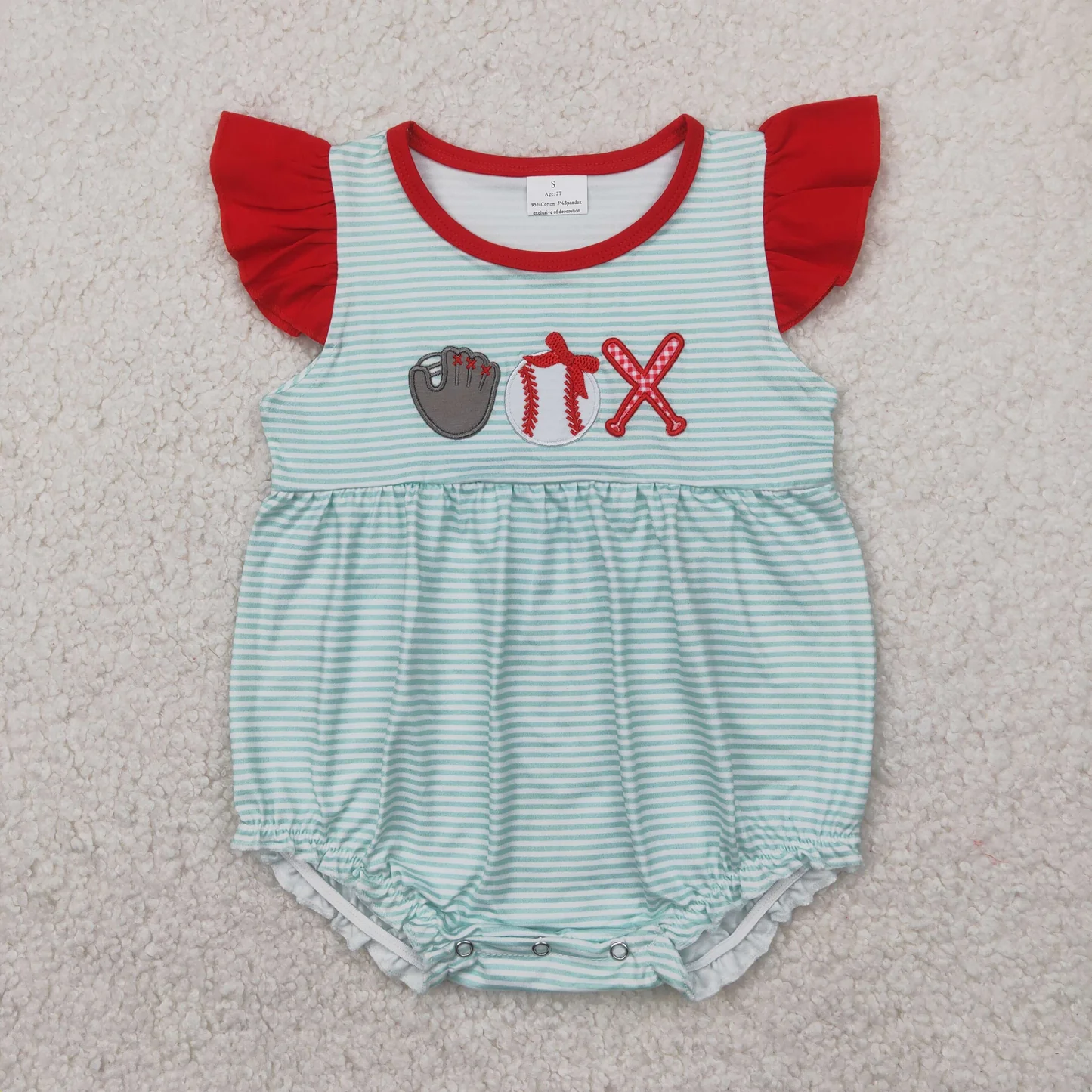 Baseball Embroidery Sibling Sisters Summer Clothes