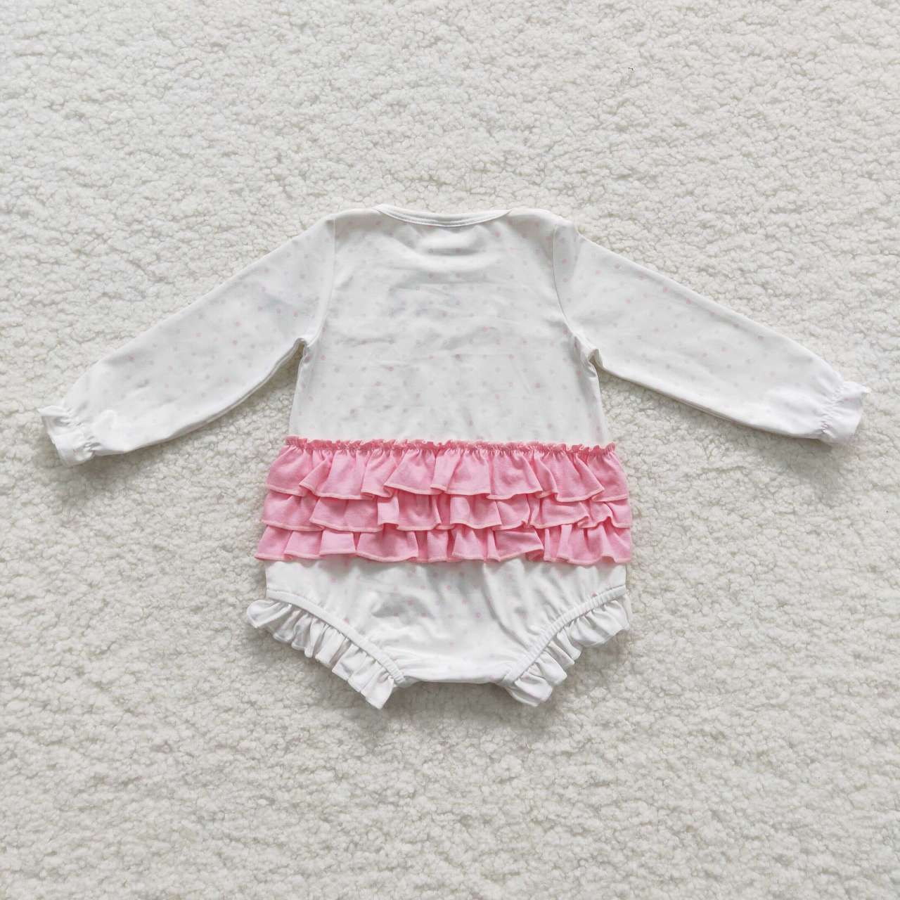 Christmas tree embroidery toddler girl ruffle bubble