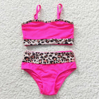 Fuchsia Cheetah High Waisted Matching Bikini